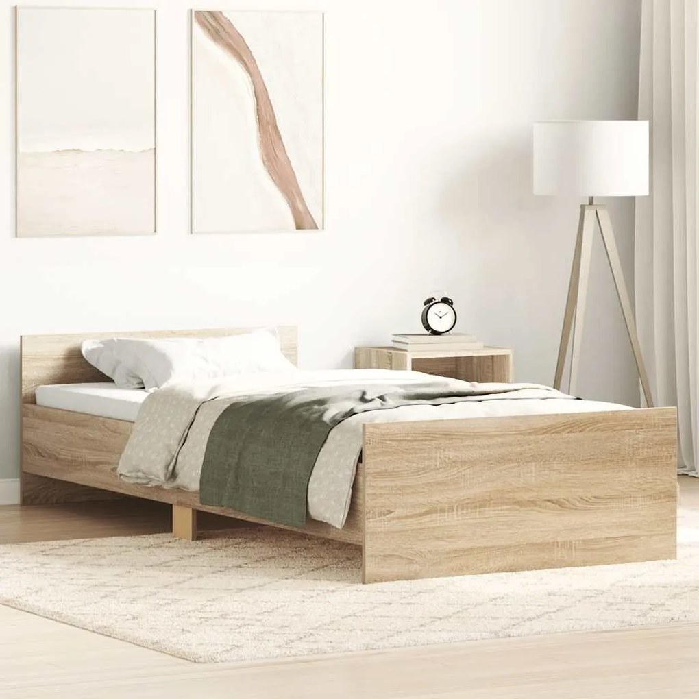 Estrutura cama s/ colchão derivados de madeira carvalho sonoma