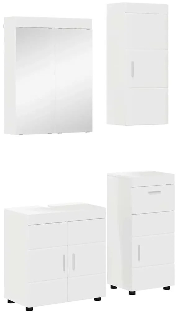 vidaXL Conjunto de Móveis para Banheiro com gaveta TULUM Branco