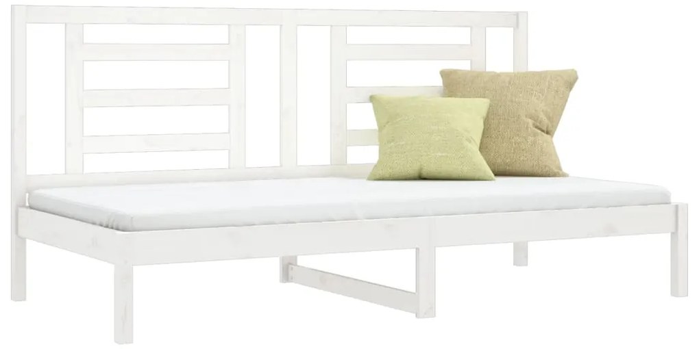 Sofá-cama sem colchão 90x200 cm madeira de pinho maciça branco