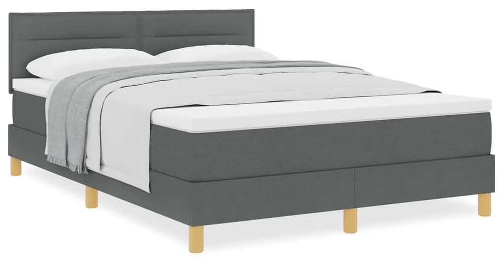 Cama Box com Colchão Cinza Escuro 160x200 cm Tecido