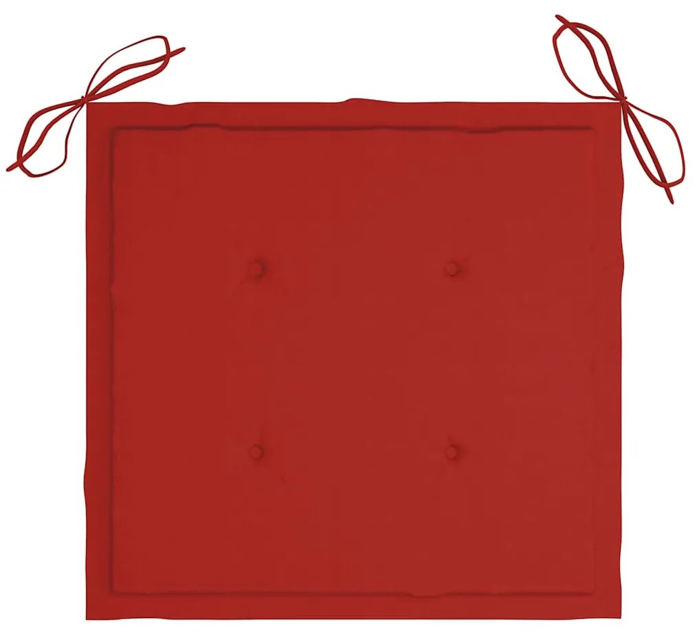 Cadeiras de jantar p/ jardim 3 pcs c/ almofadões acácia maciça