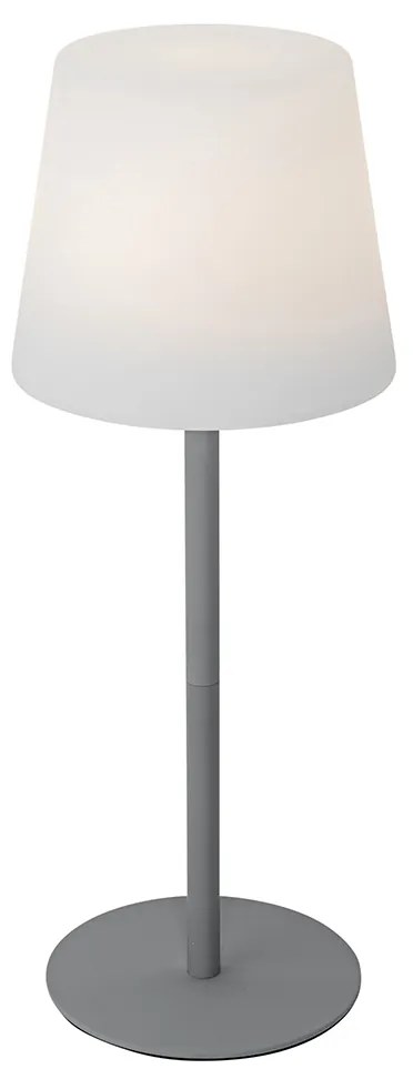 Candeeiro de Mesa Cinzento Recarregável Incl. LED e Dimmer IP54 - Jude Moderno