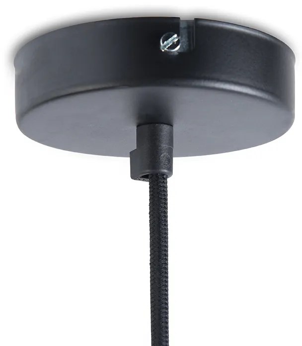 Candeeiro de suspensão industrial preto com dourado 50 cm - Magna Eco Moderno