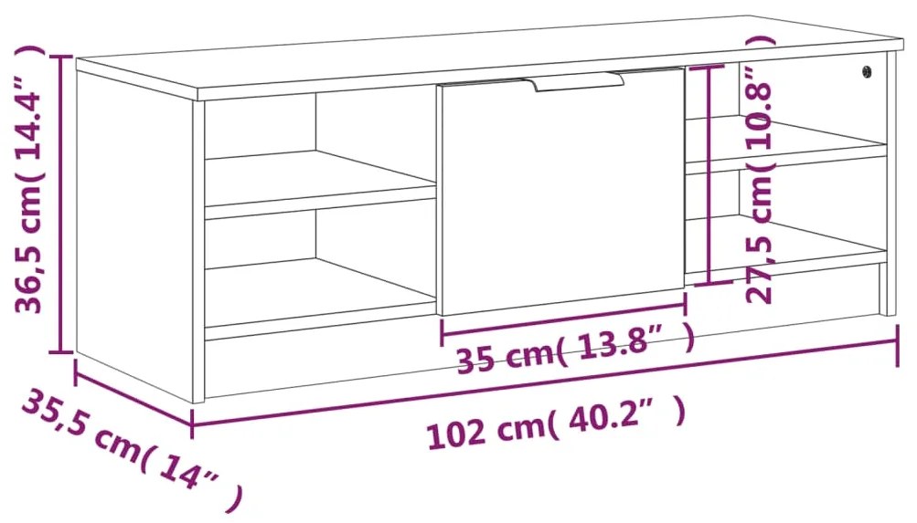 Móvel de TV Flix com 1 Porta e 4 Prateleiras de 102 cm - Branco - Desi