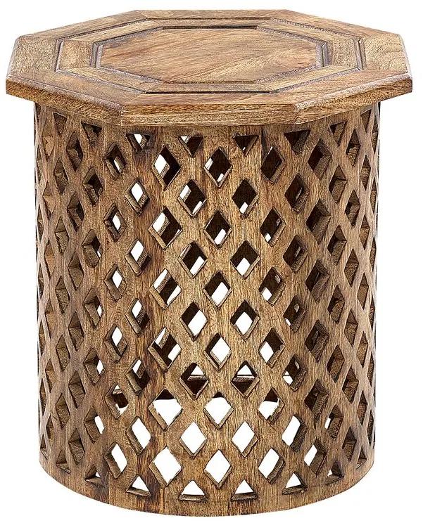 Mesa de apoio em madeira escura de mango KHANPUR Beliani
