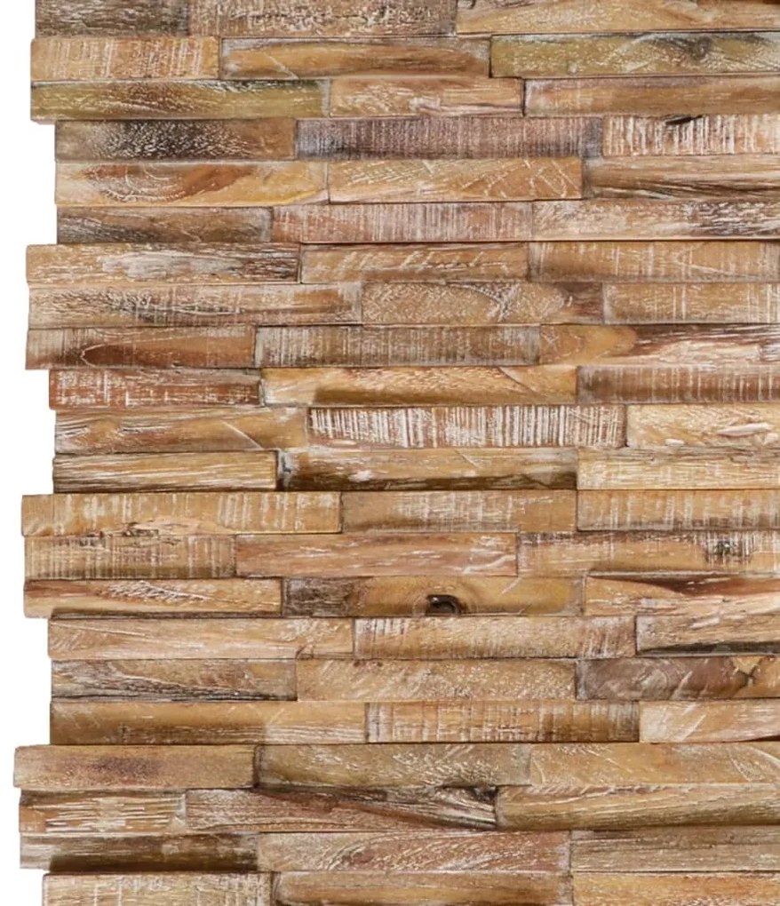 Painéis revestimento de parede 3D 10 pcs 1,01 m² teca maciça