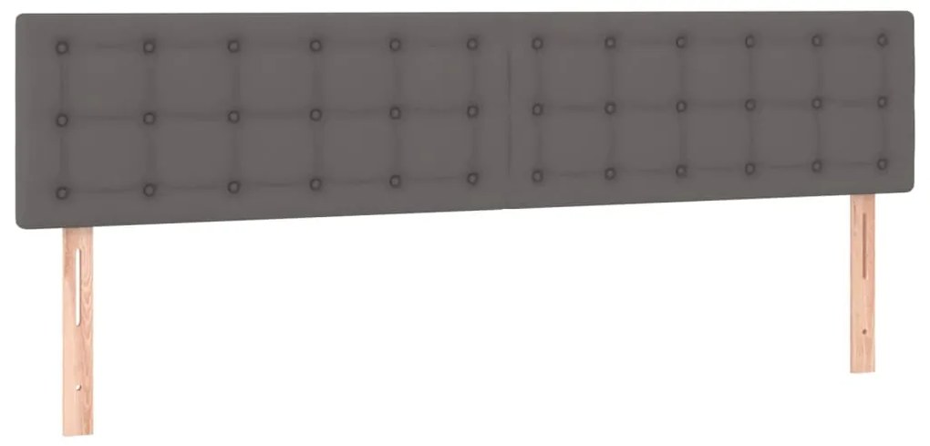 Cama boxspring com colchão 120x190 cm couro artificial cinzento