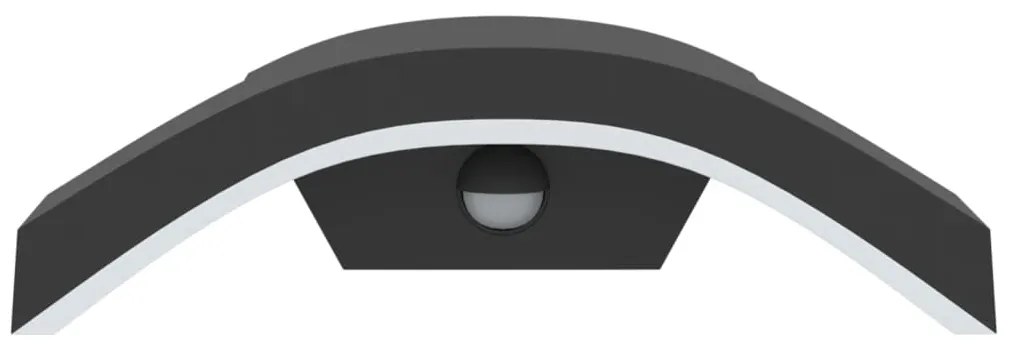 Candeeiro parede LED exterior c/ sensor alumínio fundido preto