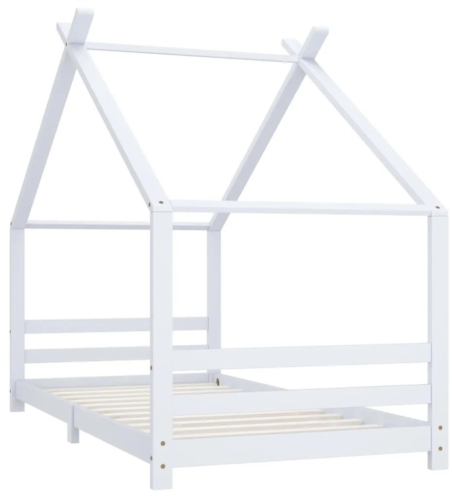 Estrutura de cama para crianças 90x200 cm pinho maciço branco