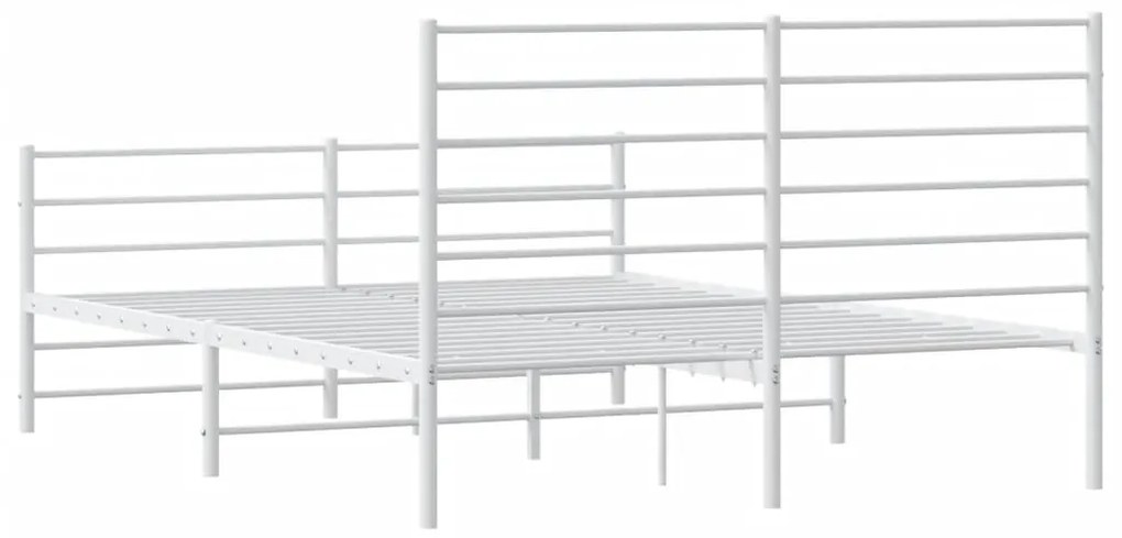 Estrutura de cama com cabeceira e pés 120x200 cm metal branco