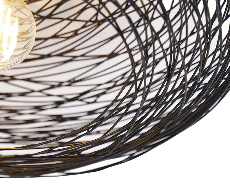 Candeeiro de teto design preto oval - Sarella