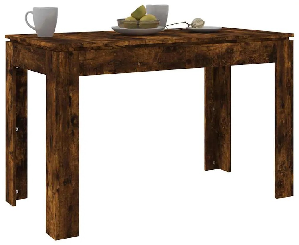 Mesa de jantar 120x60x76 cm madeira processada carvalho fumado