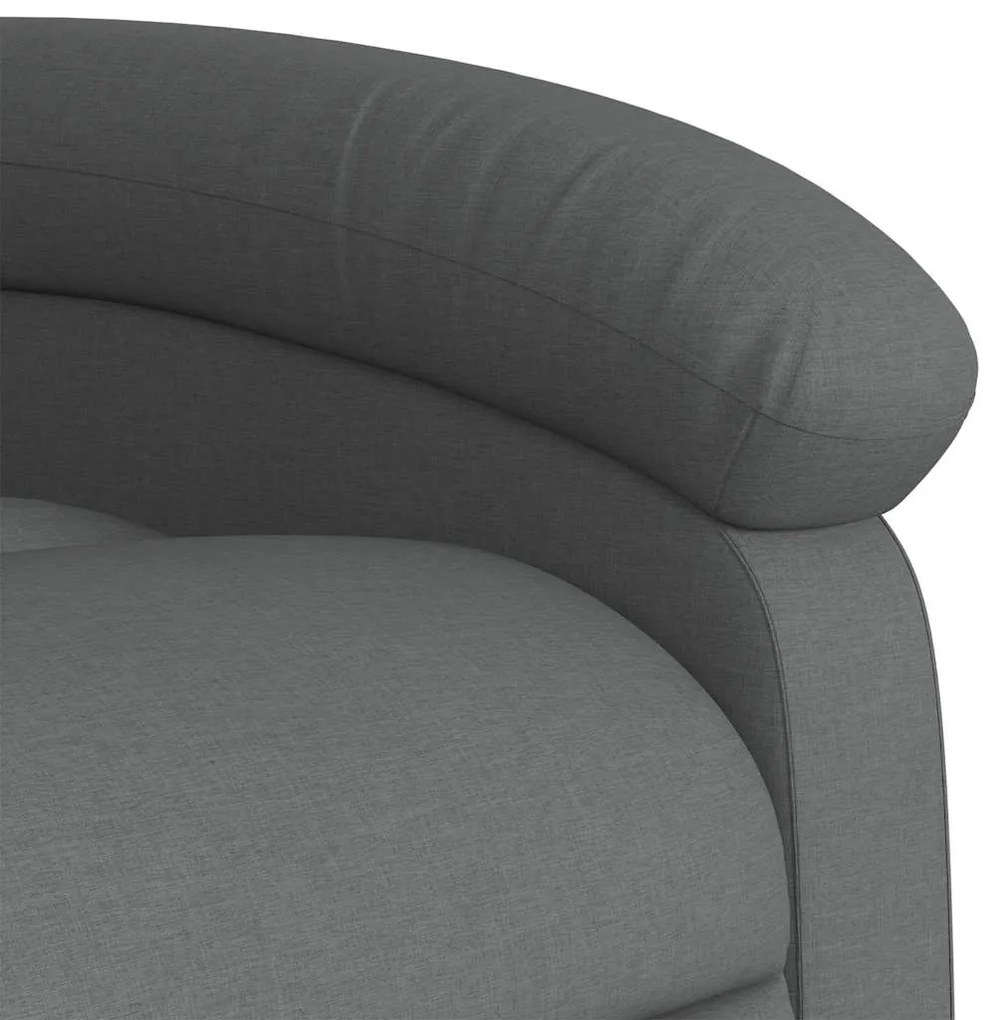 Poltrona de massagens reclinável tecido cinzento-escuro