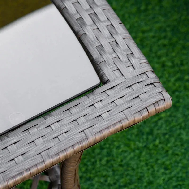 Conjunto Lounge em Vime de 2 Poltronas, 1 Sofá Duplo e 1 Mesa de Centr