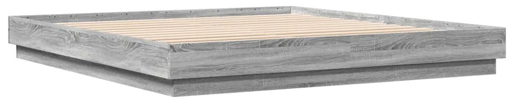 Estrutura de cama 180x200 cm derivados de madeira cinza sonoma