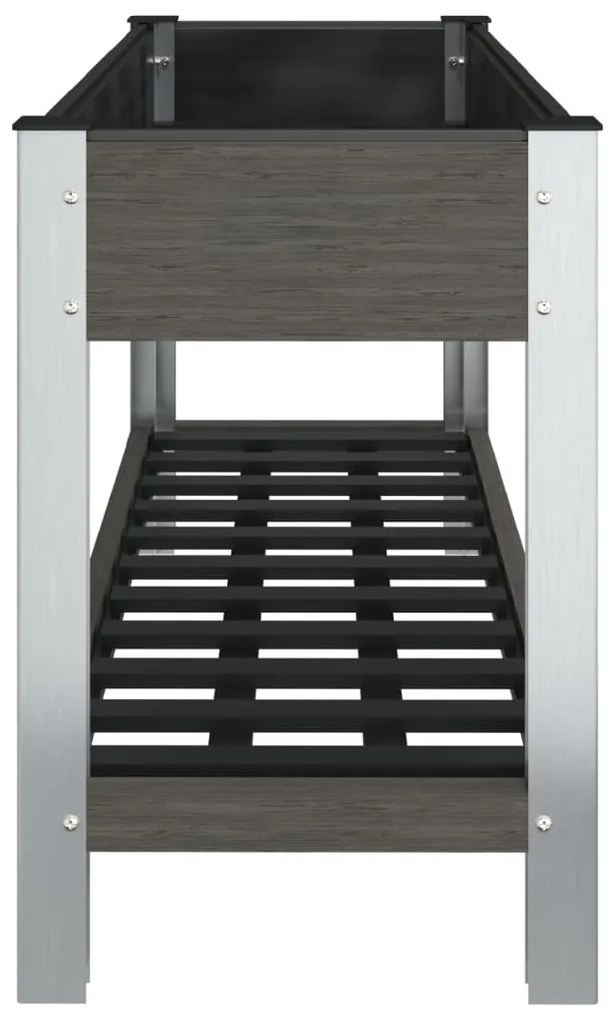 Canteiro elevado jardim c/ prateleira 120x50x75 cm WPC cinzento