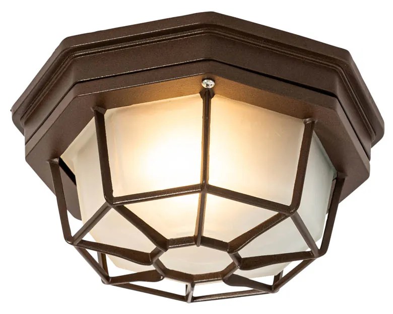 Luminária de teto rústica castanho ferrugem 21,3 cm IP44 - Bri Rústico