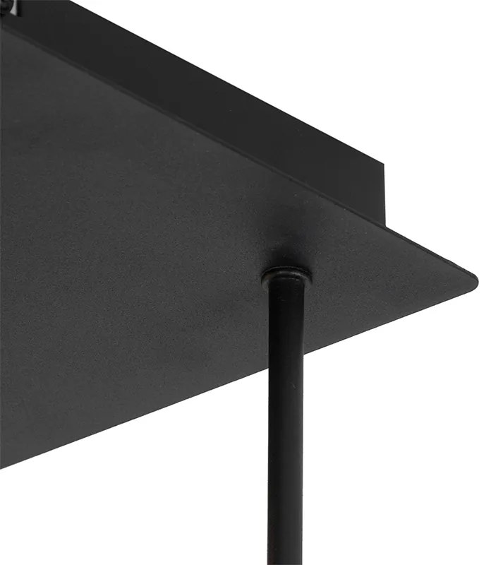 Candeeiro de teto moderno preto  9 luzes vidro fumê - ATHENS