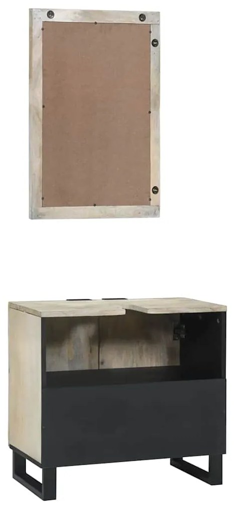 Conjunto de Móveis para Banheiro 2 pcs Branco 62 x 33 x 58 cm