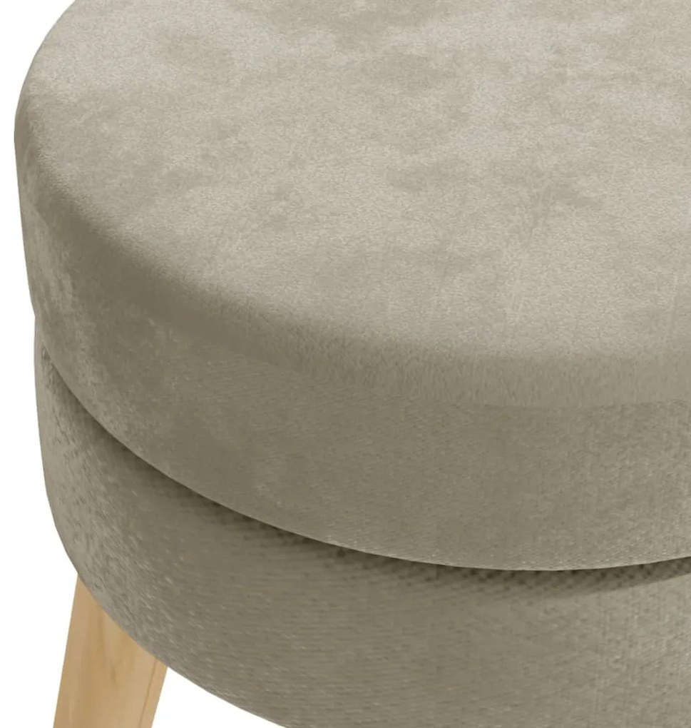 Banqueta redonda veludo cinzento-escuro