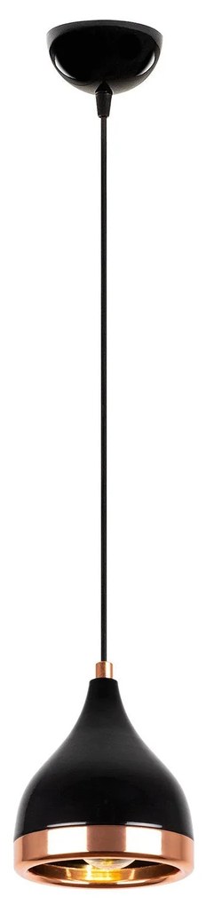 Conjunto de Candeeiro e Lâmpada de Mesa Yildo – Preto e Cobre – Chande