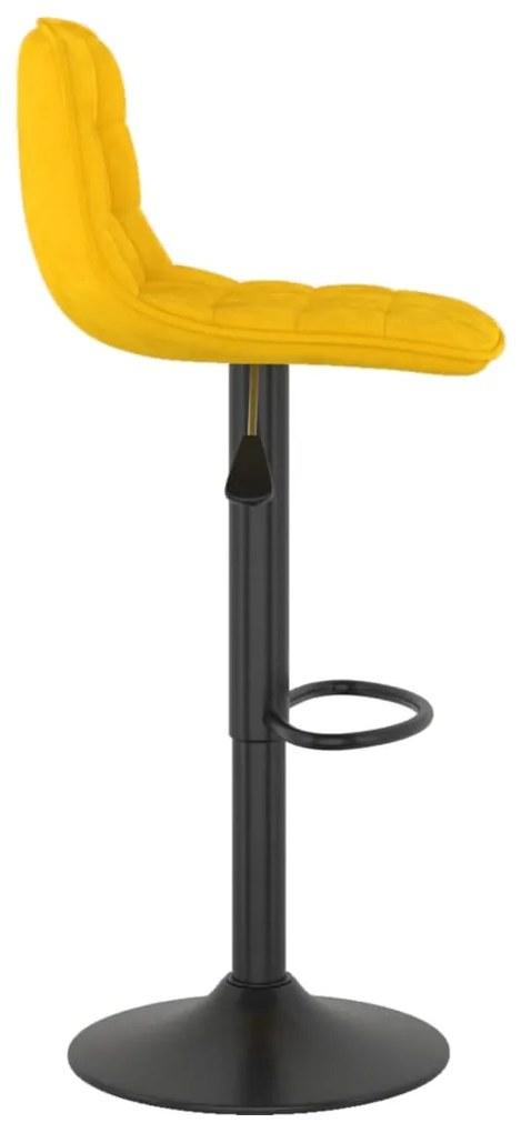 Bancos de bar 2 pcs veludo amarelo