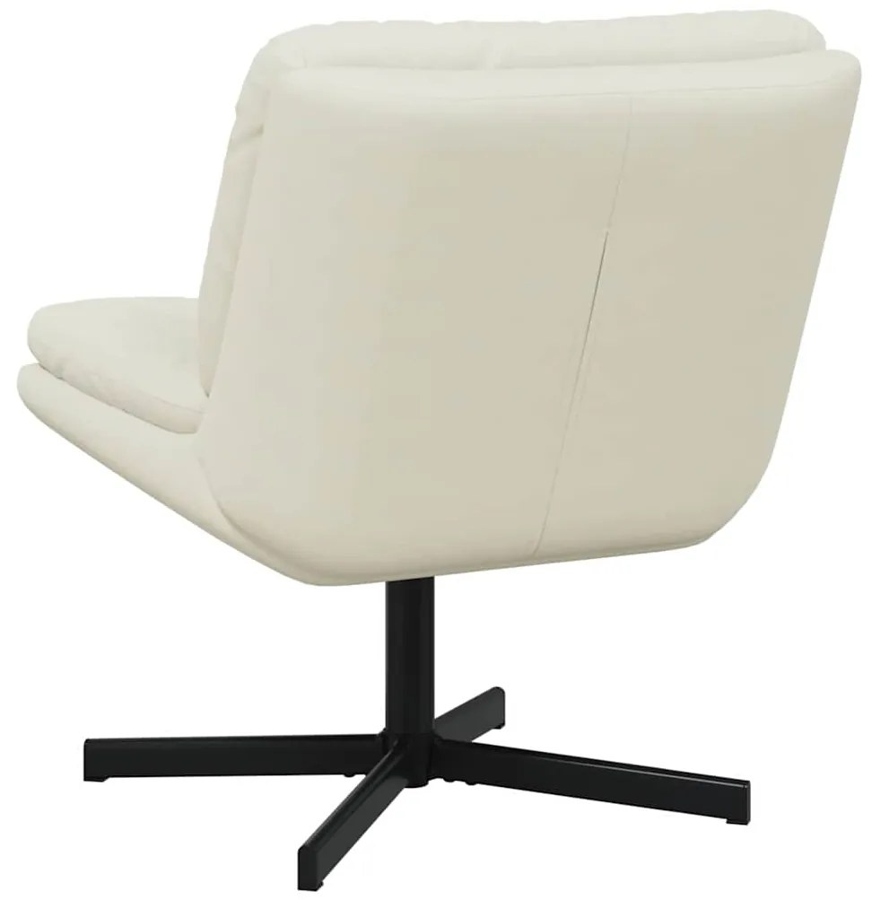 Cadeira Relaxante Giratória Creme 63 x 75 x 76 cm Veludo