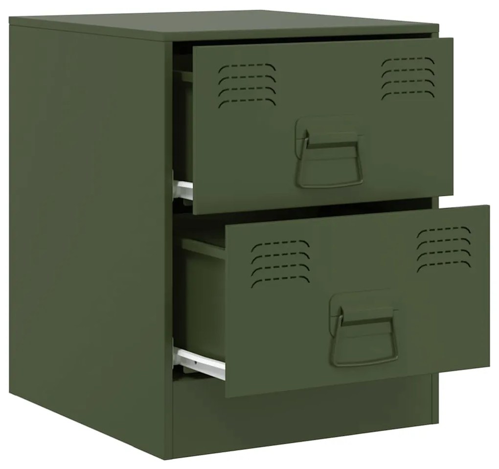 Mesa de cabeceira 34,5x39x44 cm aço verde