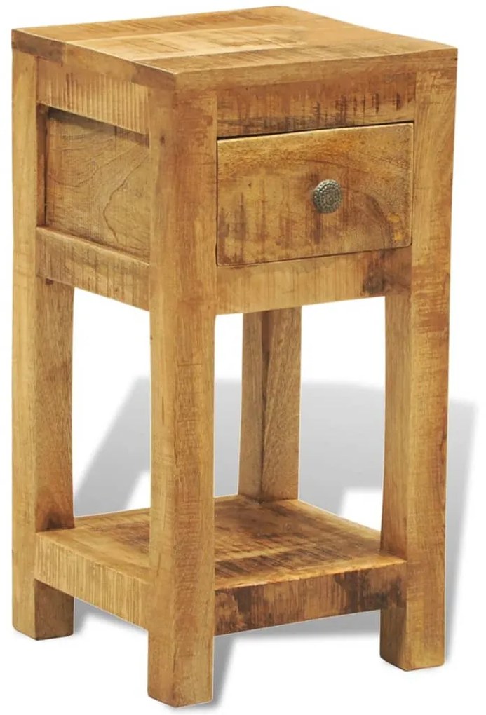 Mesa de cabeceira com 1 gaveta, madeira de mangueira maciça