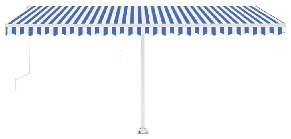 Toldo automático independente 500x300 cm azul e branco