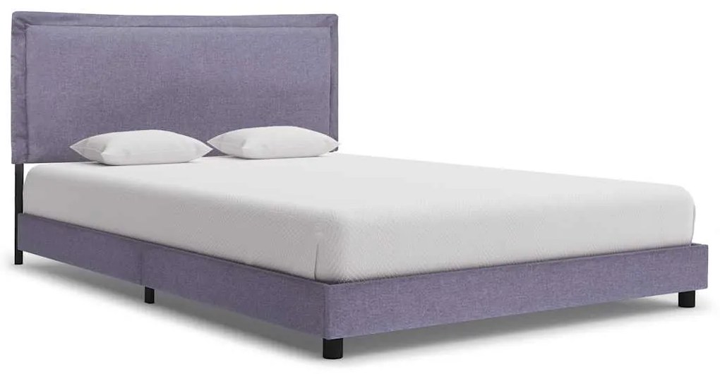 vidaXL Estrutura de cama sem colchão 135x190 cm tecido cinzento-claro