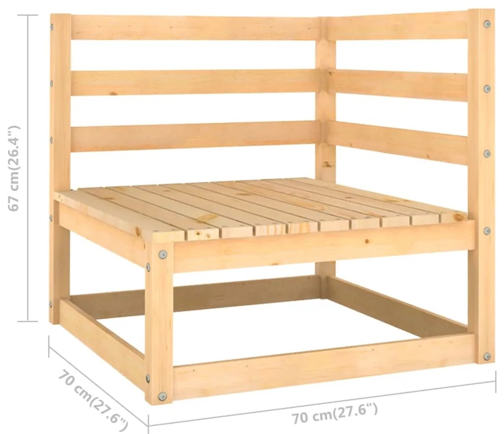 6 pcs conjunto lounge de jardim com almofadões pinho maciço