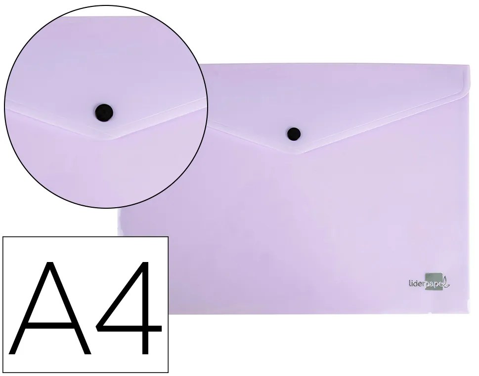 Bolsa Porta Documentos com Mola Din A4 Lavanda Opaco 50 Folhas