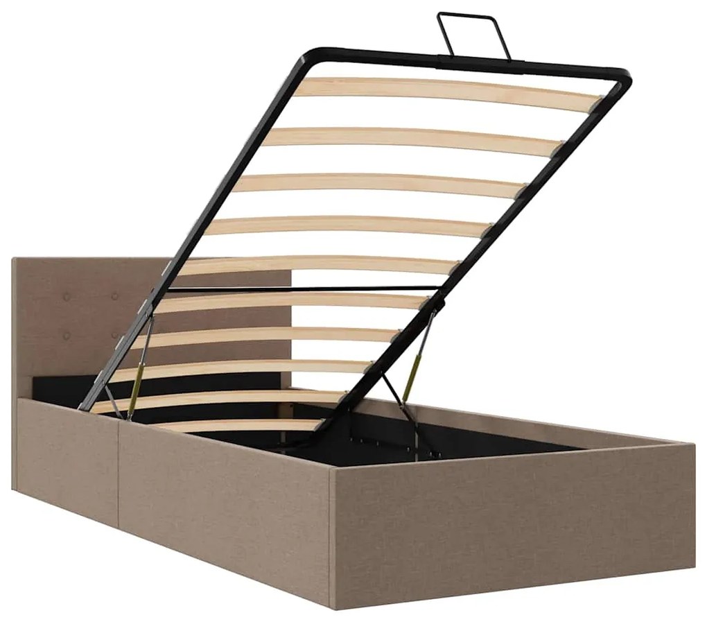 Cama hidráulica c/ arrumação 90x200cm tecido cinza-acastanhado