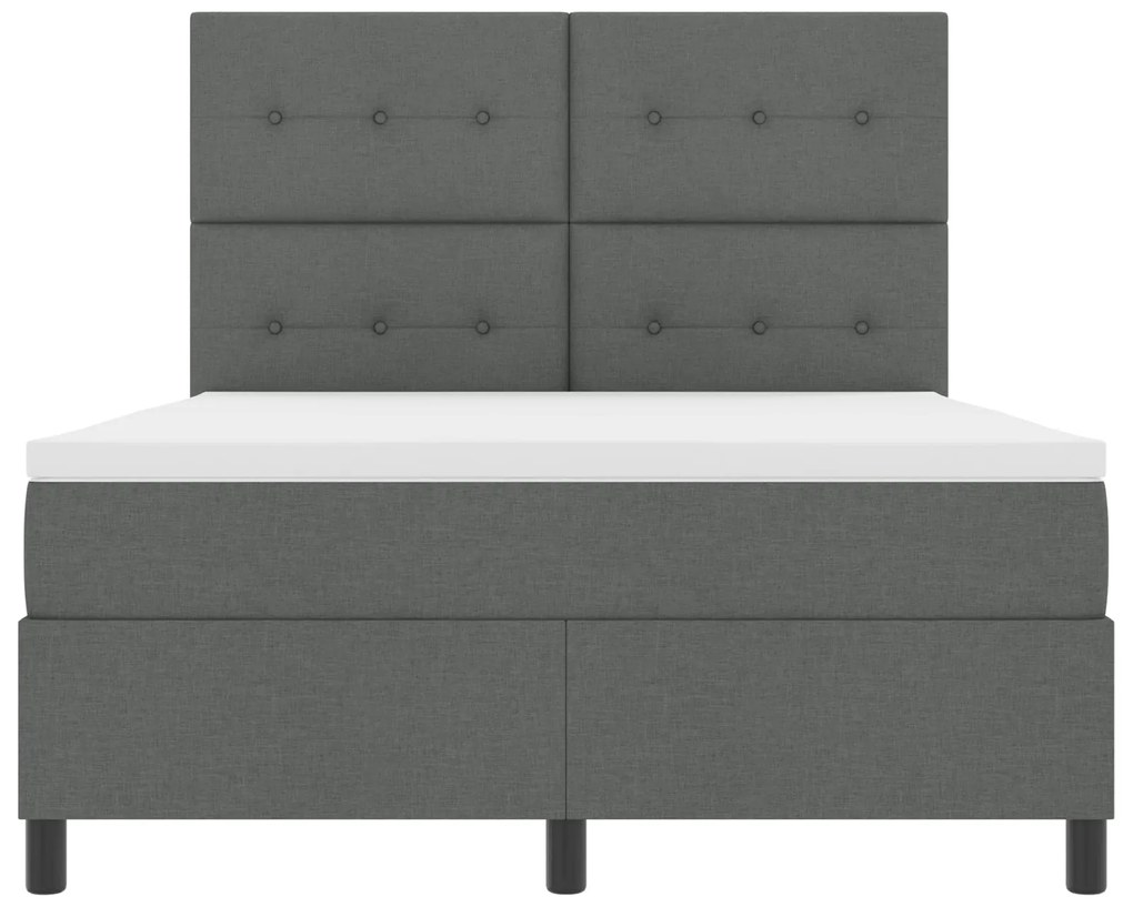 Cama Box com Colchão Cinza Escuro 160x200 cm Tecido