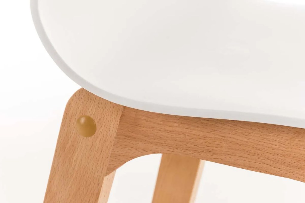 Banco de bar Hoover em plástico e com estrutura de Cor Natural 41 x 101 x 46 cm Branco