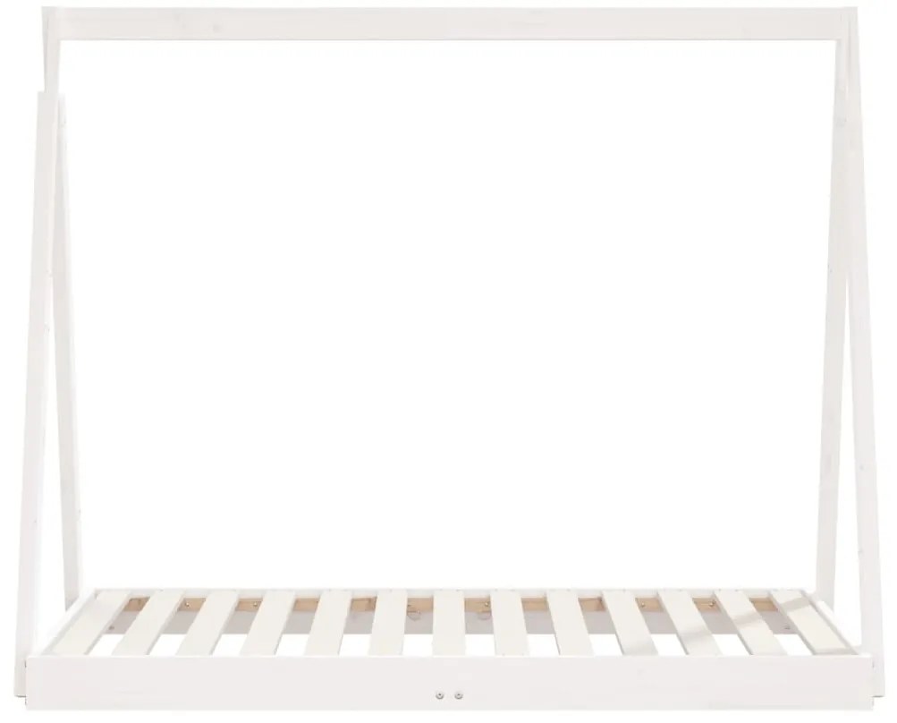 Estrutura de cama infantil 70x140 cm pinho maciço branco