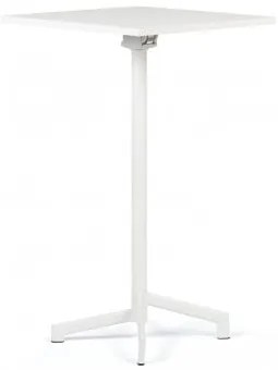 Mesa De Bar Quadrada Dely 60x60 Cm, Dobrável E Conversível Em 2 Alturas, Feita De Aço Branco - Sklum