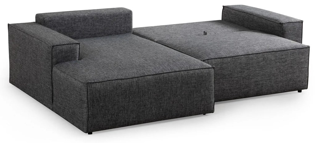 Sofá-Cama de Canto Pırlo – Cinzento Escuro – 260x78x170 cm