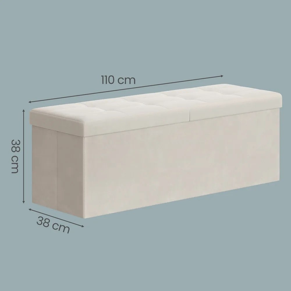 Banco com espaço de arrumação, para a entrada 38 x 110 x 38 cm bege-cappuccino