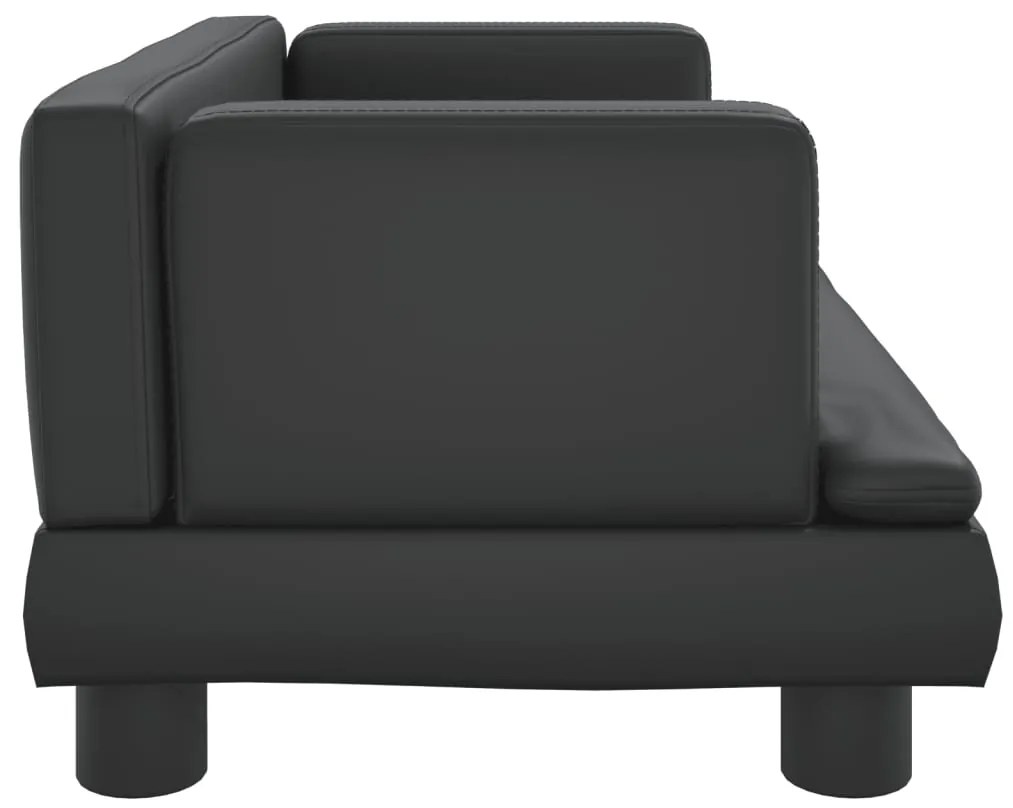 Cama para cães 60x40x30 cm couro artificial preto