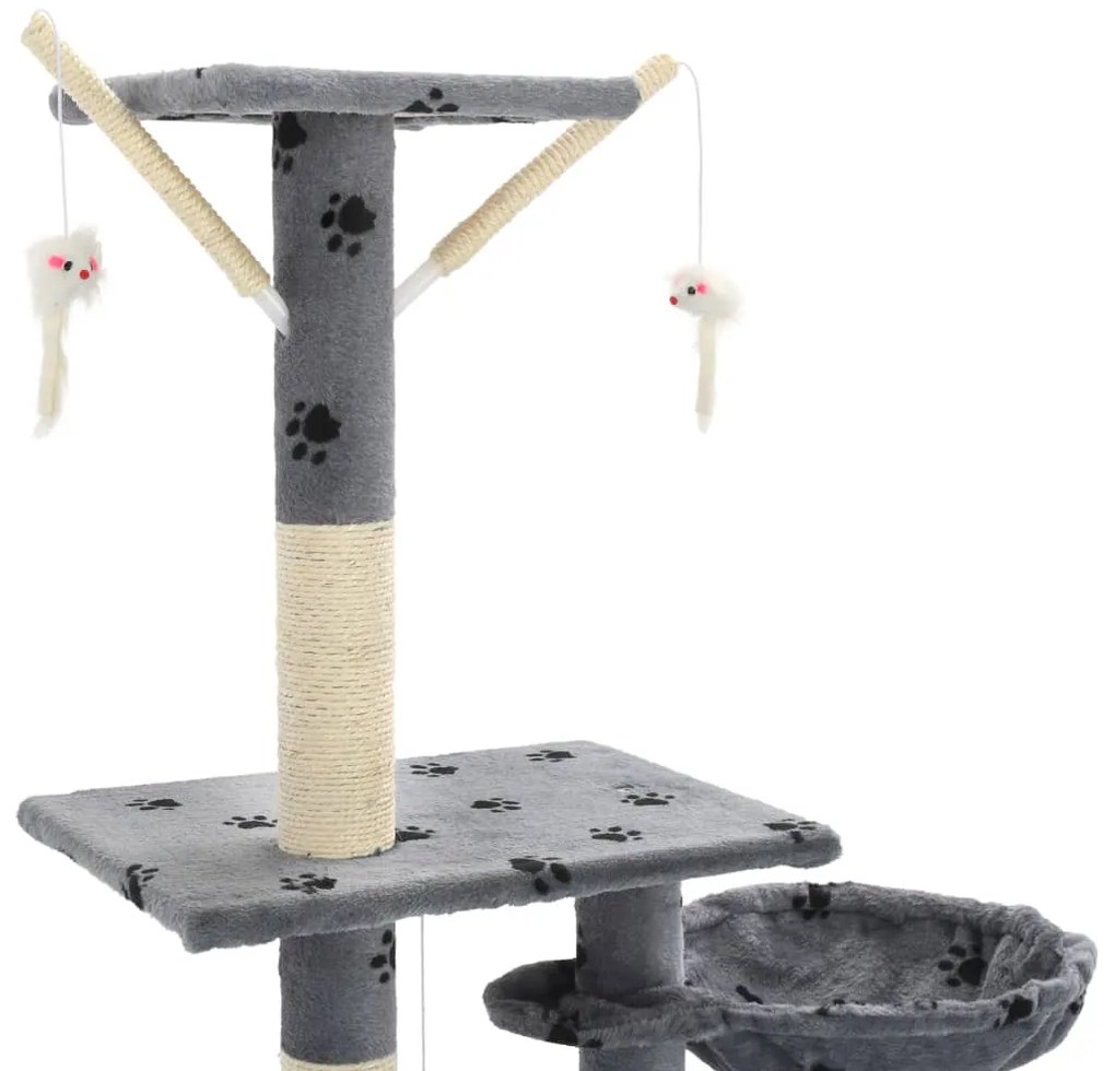 Árvore para gatos c/ postes arranhadores sisal 230-250 cm cinza