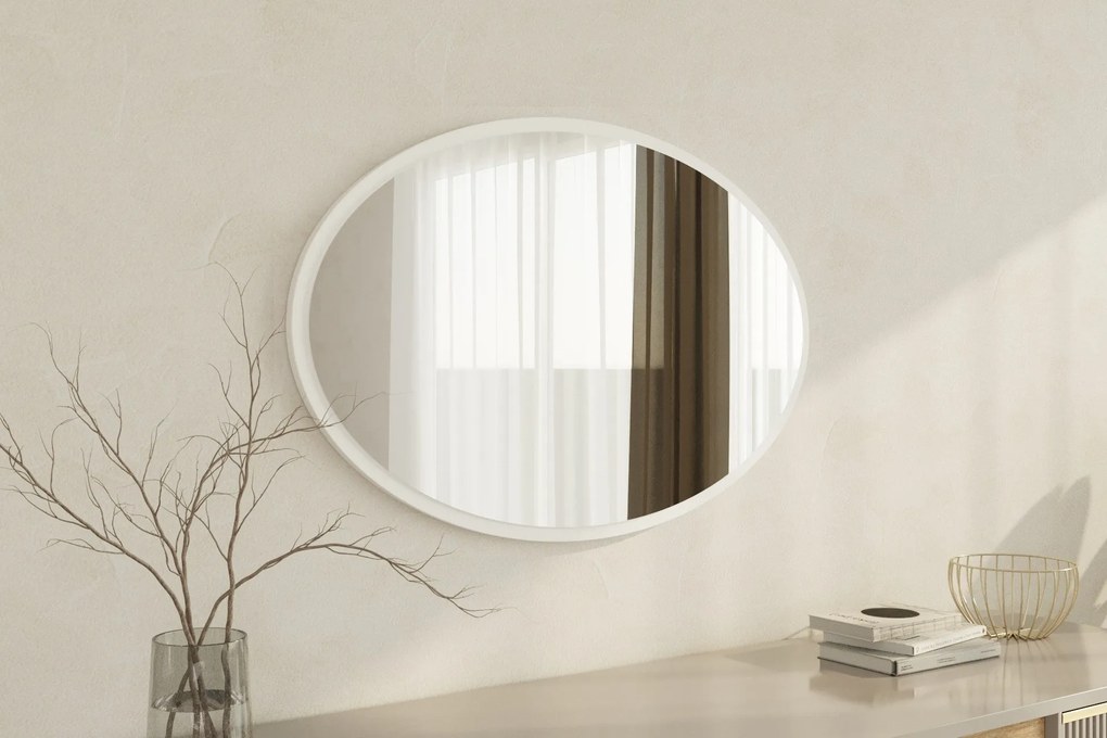 Espelho "Beyo" - 60 x 90 x 2,2 cm - Branco - Design Moderno