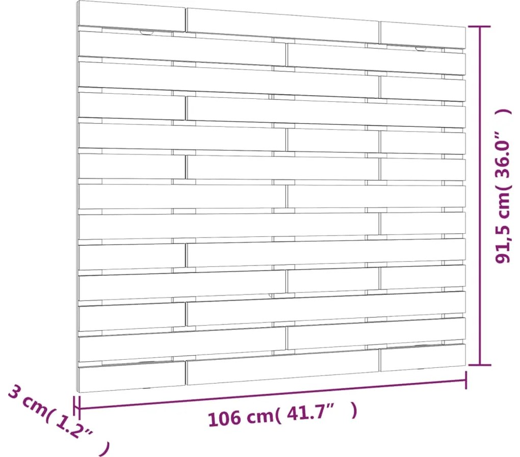 Cabeceira de parede 106x3x91,5 cm madeira de pinho maciça