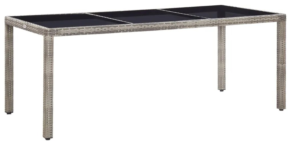 vidaXL Mesa de jardim 190x90x75 cm vime PE cinzento
