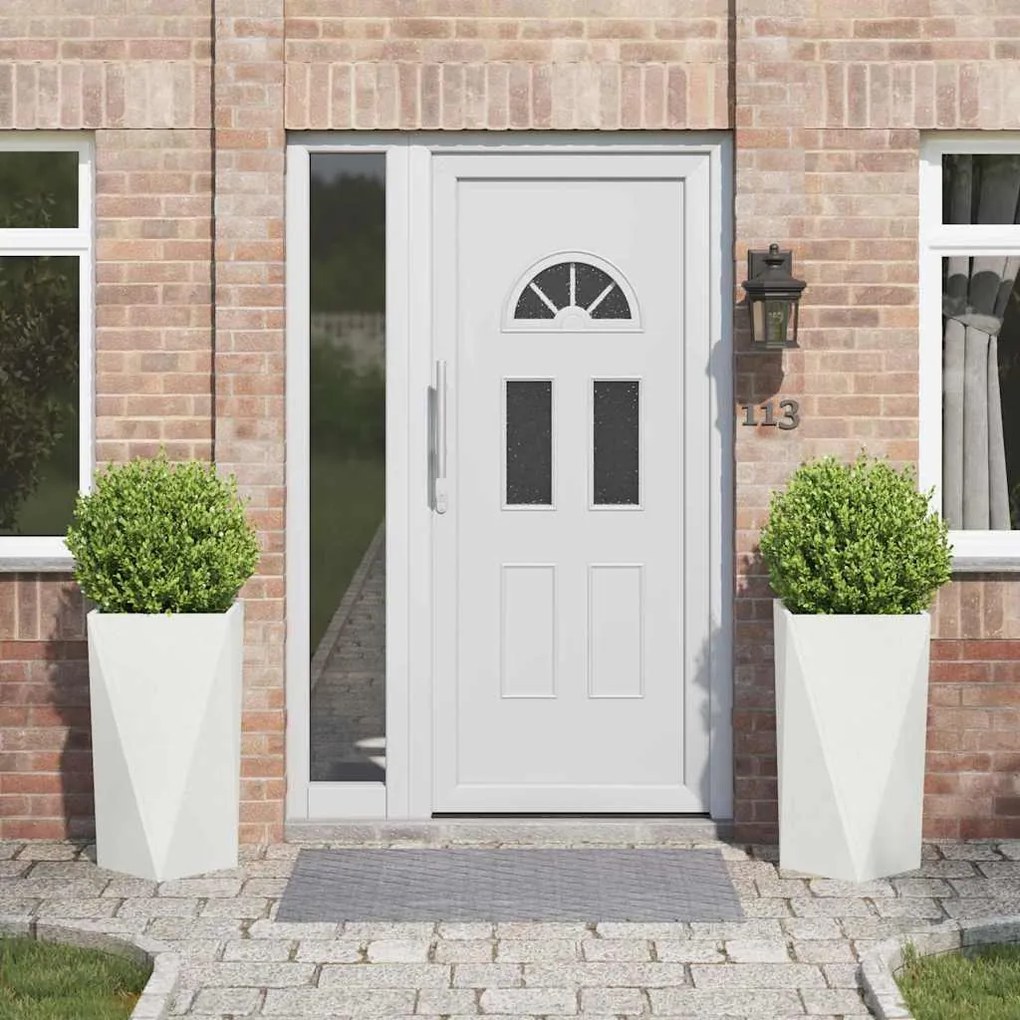 vidaXL Floreira 2 pcs Branco 40 x 40 x 75 cm Aço