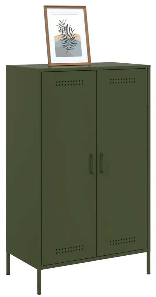 Aparador alto 68x39x113 cm aço verde azeitona