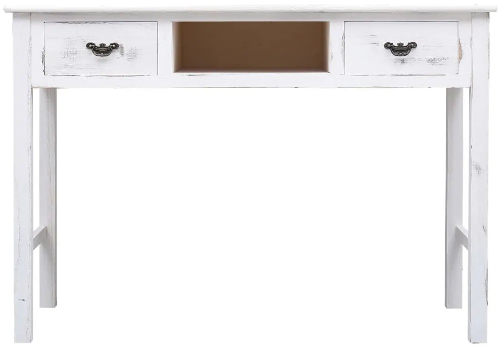 Mesa consola 110x45x76 cm madeira branco antigo