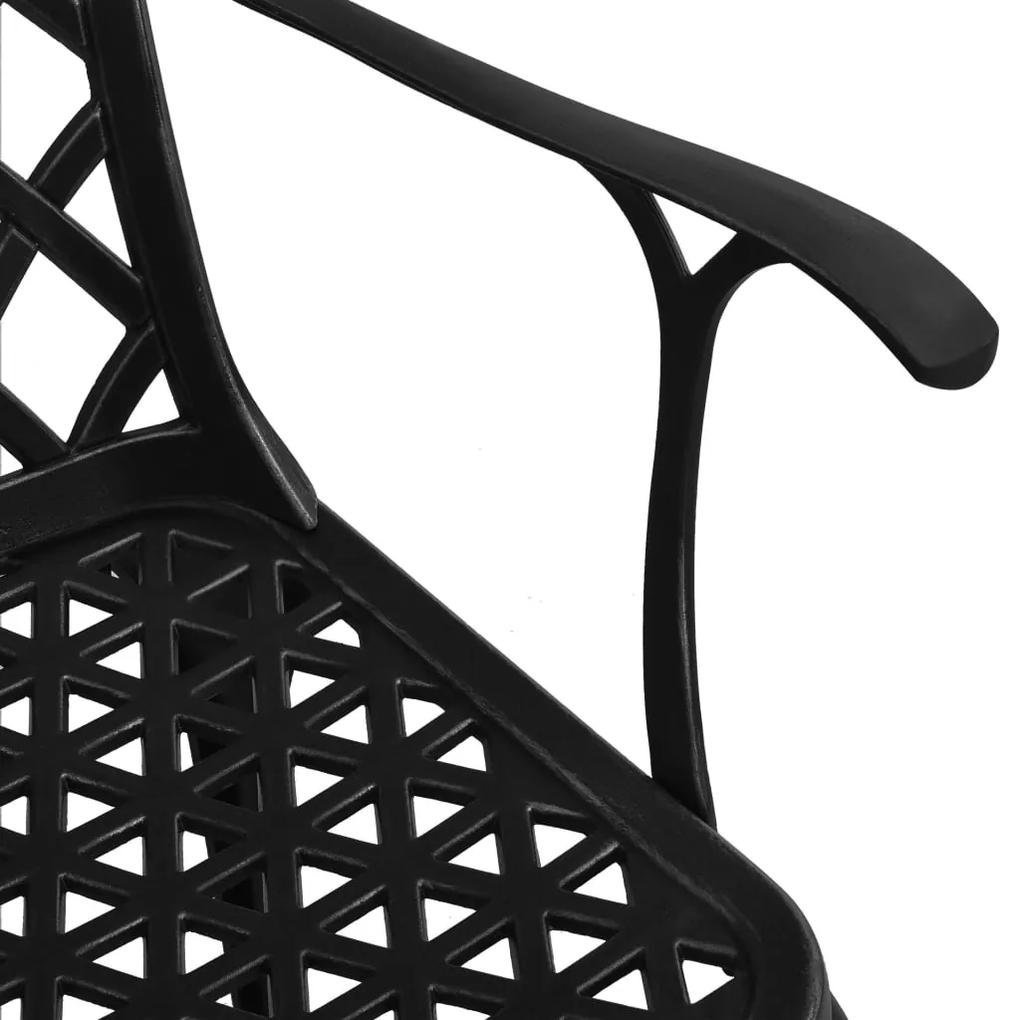 Cadeiras de jardim 2 pcs alumínio fundido preto