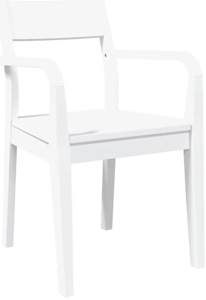 Cadeiras de jantar 2 pcs madeira de seringueira maciça branco